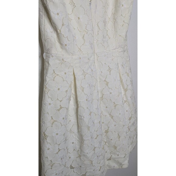 Trina Turk Ambros Embroidered Guipure Lace Fit Flare Dress in White Size 8 - Picture 6 of 11